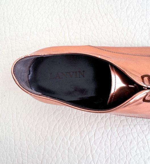 RARE Lanvin Gold leather lace-up shoes