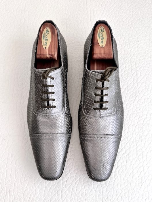 RARE N.D.C Silver Python Lace-up Shoes