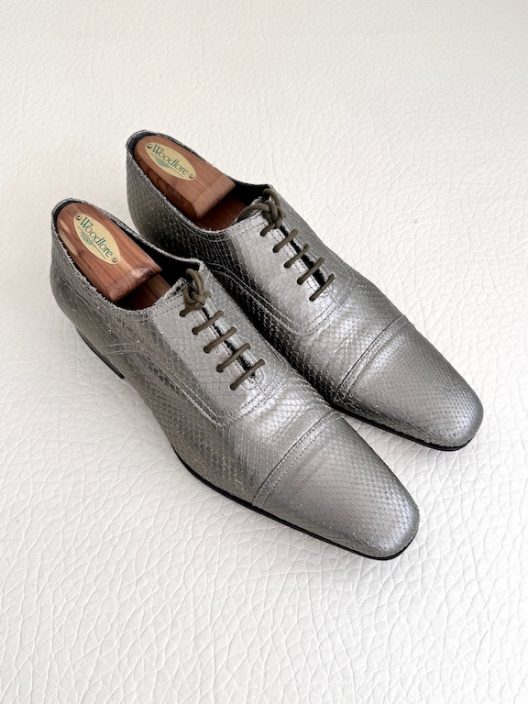 RARE N.D.C Silver Python Lace-up Shoes