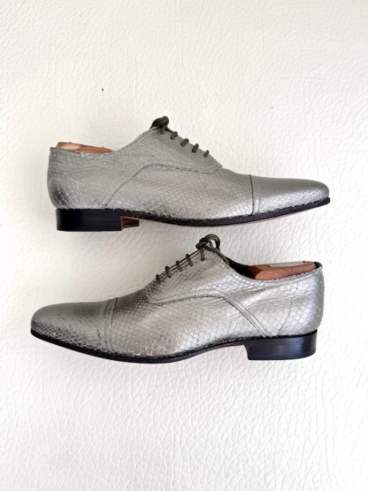 RARE N.D.C Silver Python Lace-up Shoes