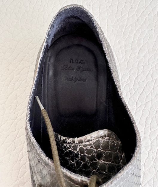 RARE N.D.C Silver Python Lace-up Shoes