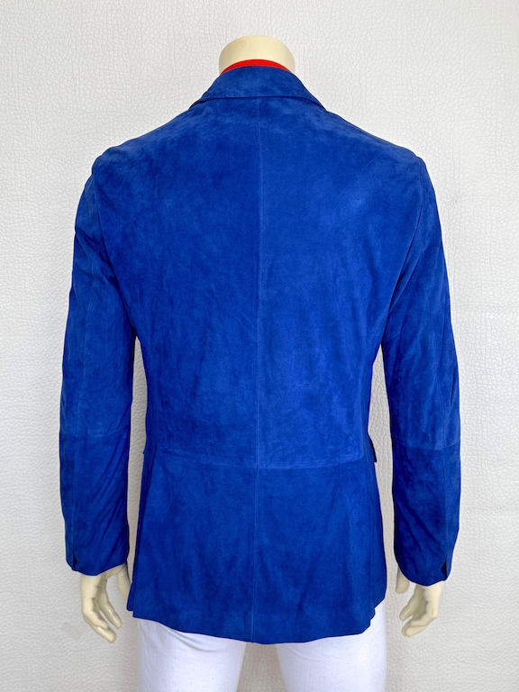 Etro Runway Blue Suede Jacket