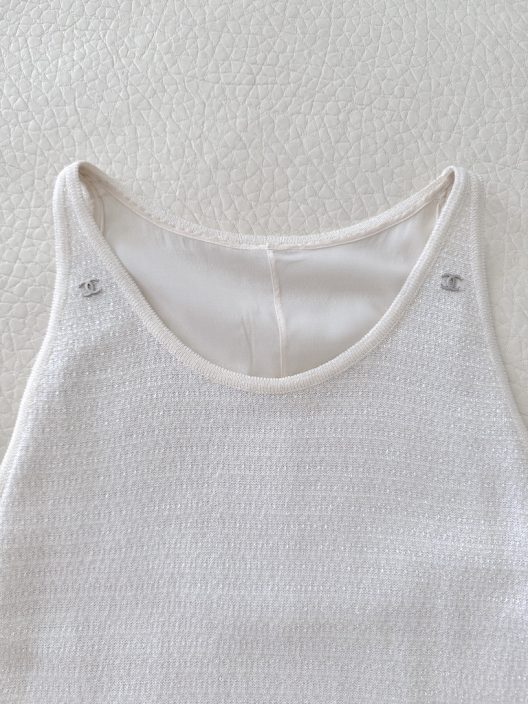 Chanel Off-White Knitted Dress "CC" logo