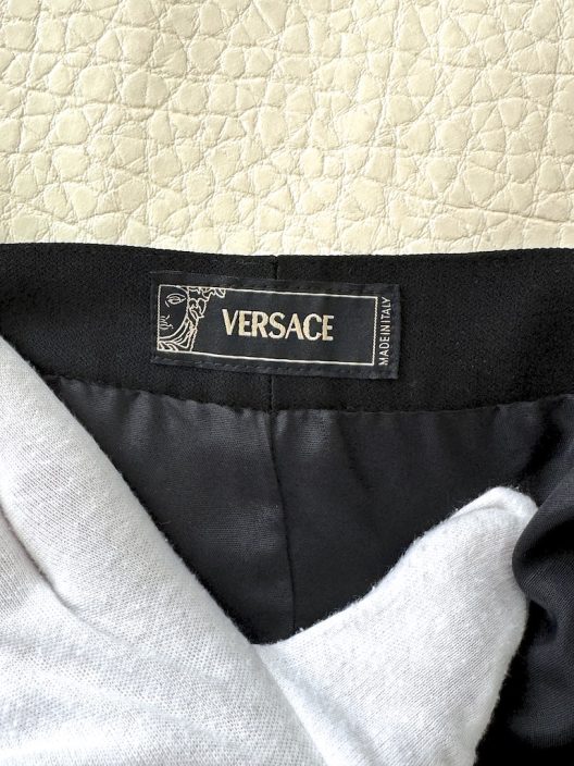 Versace Black Wool Pants, Medusa Buttons