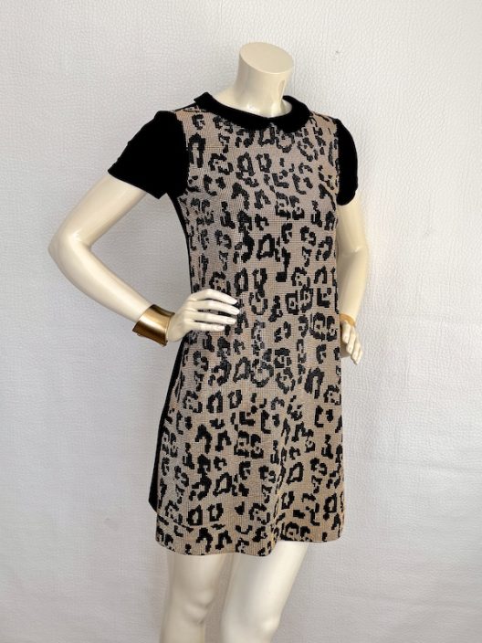 Roberto Cavalli Animal Print Dress, Black-Gold Swarovski Crystals