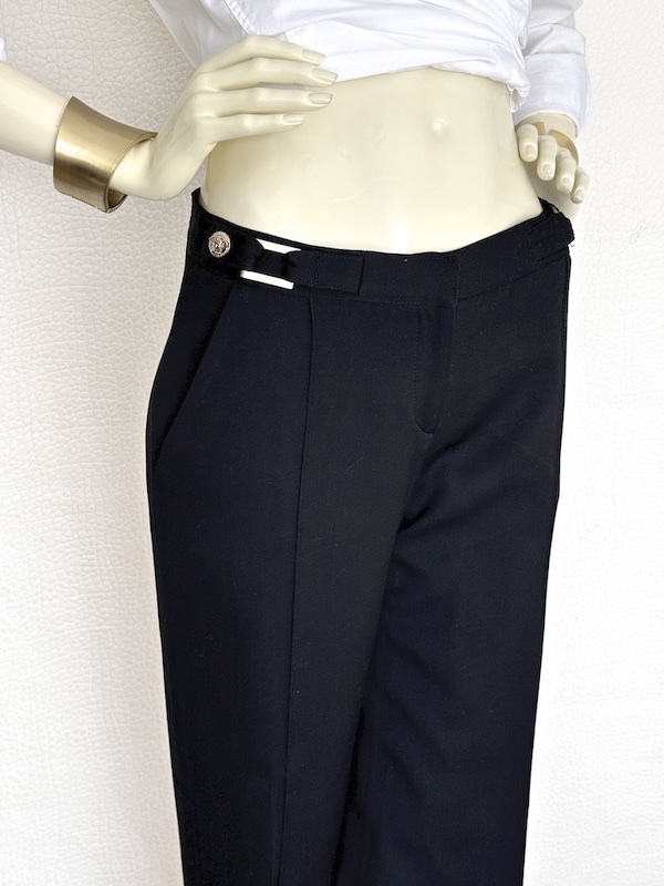Versace Black Wool Pants, Medusa Buttons