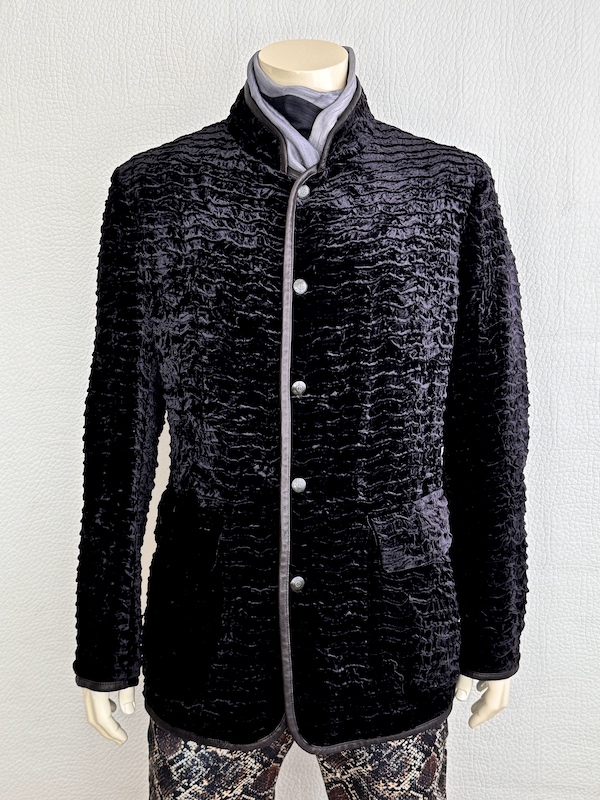 RARE Giorgio Armani Runway Mao Collar Velvet Jacket