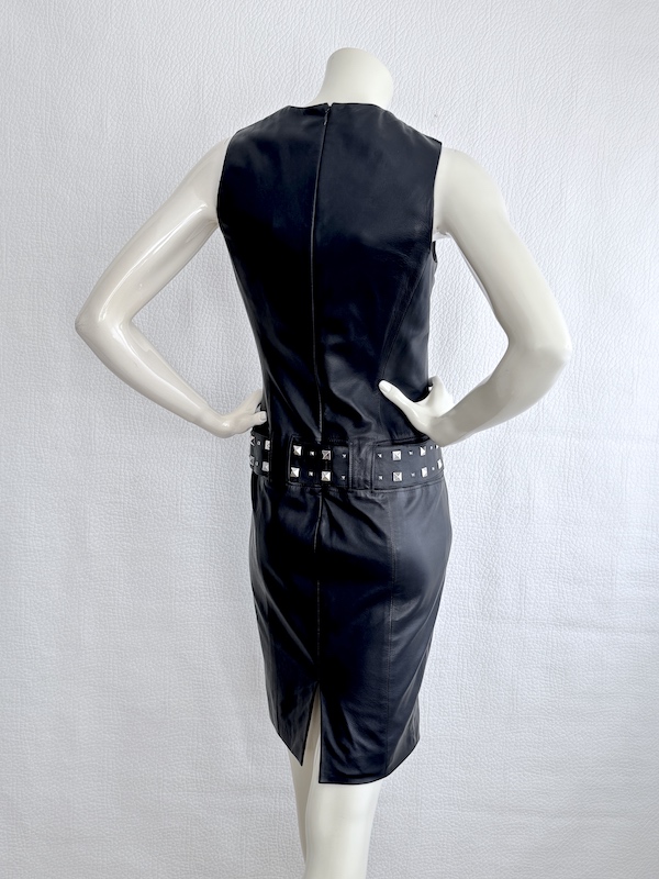 Versace Black Leather Dress