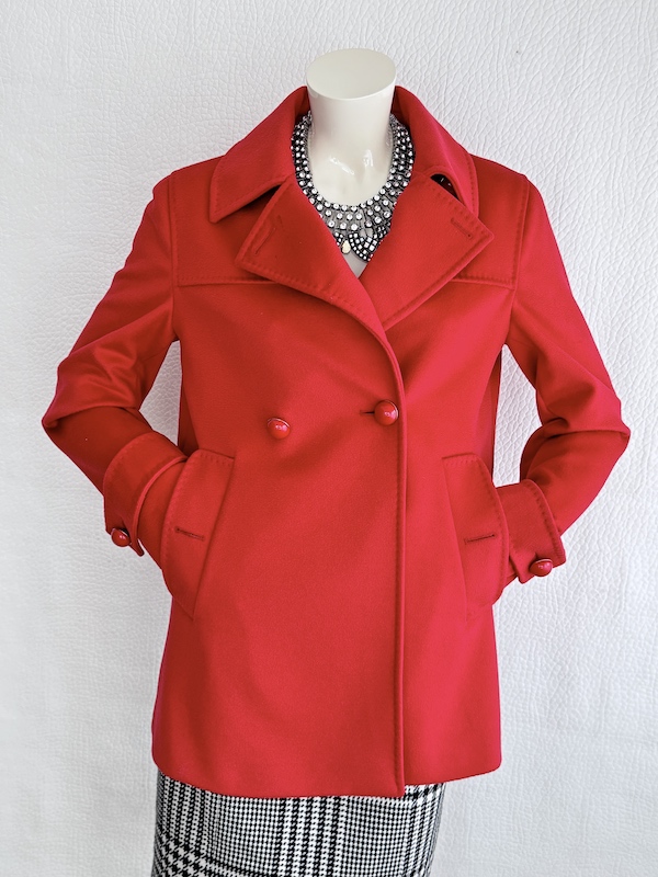 Max Mara Red Virgin Wool Coat