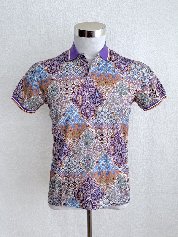 ETRO printed pique cotton polo shirt