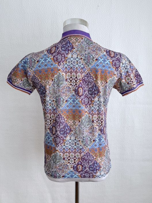 ETRO printed pique cotton polo shirt