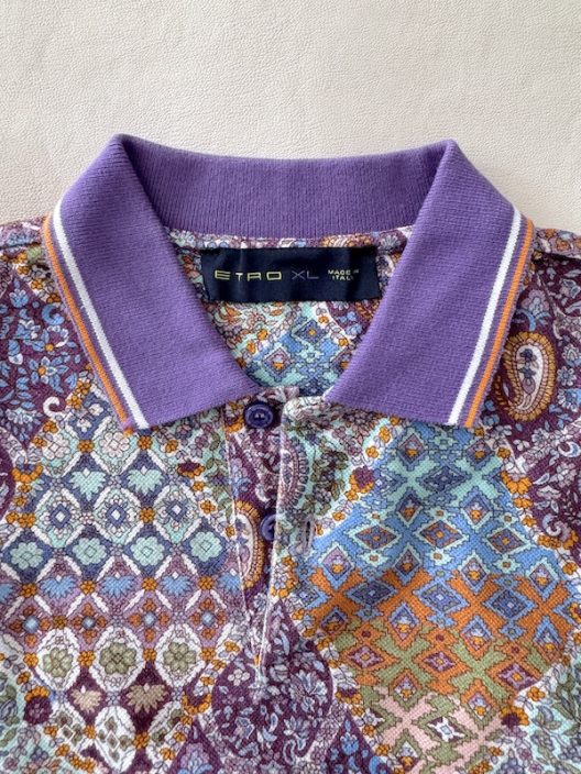 ETRO printed pique cotton polo shirt