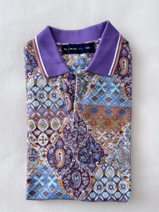 ETRO printed pique cotton polo shirt