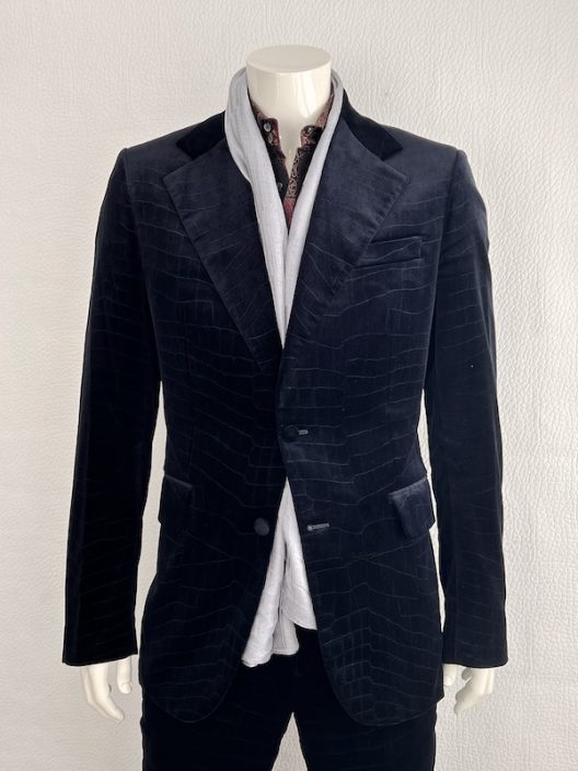 RARE Roberto Cavalli Crocodile Print Velvet Suit