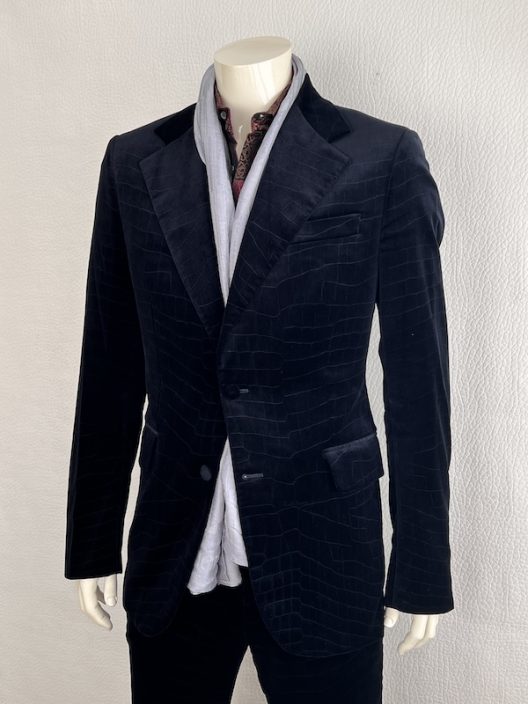 RARE Roberto Cavalli Crocodile Print Velvet Suit