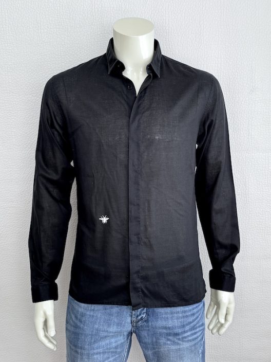 Dior by Hedi Slimane Black Shirt-Hidden Buttons