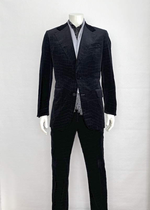 RARE Roberto Cavalli Crocodile Print Velvet Suit