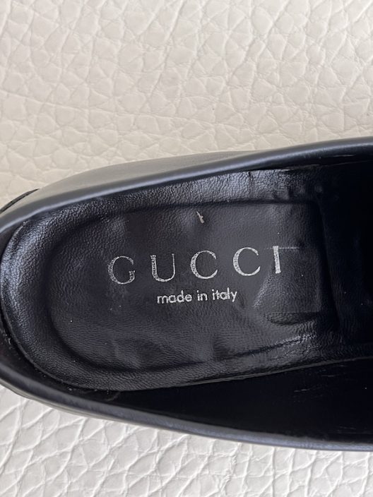 Men's GUCCI 'Horsebit' Black Leather Loafers Size IT-EU 42