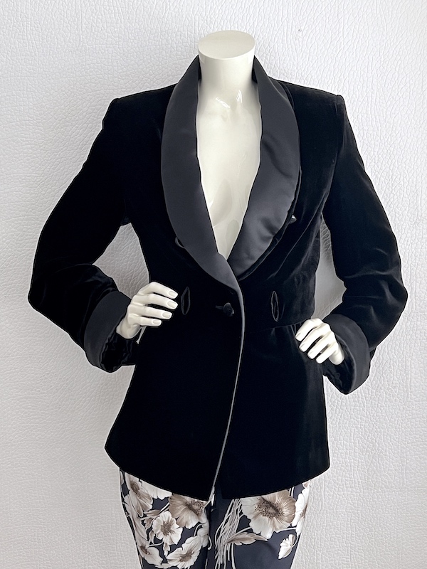 Armani Collezioni Black Velvet Blazer-Jacket