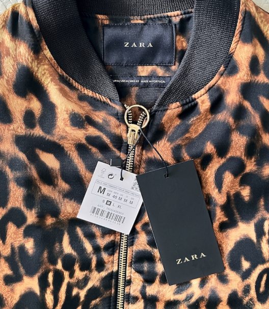 RARE ZARA Animal print quilted bomber jacket