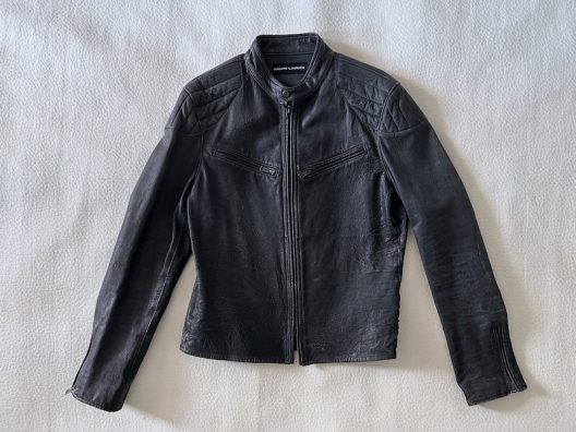 $2495 Ralph Lauren black label Distressed Moto Lambskin Leather Jacket