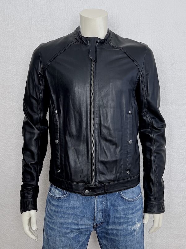 Diesel Black Gold Biker Lambskin Leather Jacket