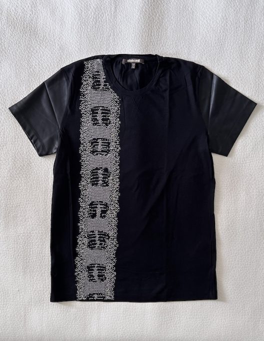 Roberto Cavalli Cotton T-Shirt Embellished With Metal