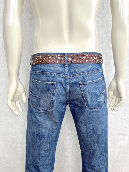 RARE John Galliano Wide Belt Embellished With Metallic Details