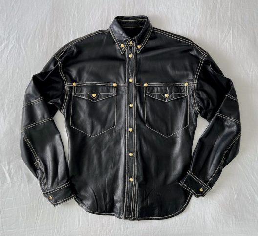 VTG Gianni Versace Black Leather Shirt F/W 92-93