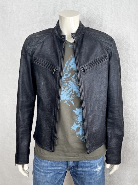 $2495 Ralph Lauren black label Distressed Moto Lambskin Leather Jacket