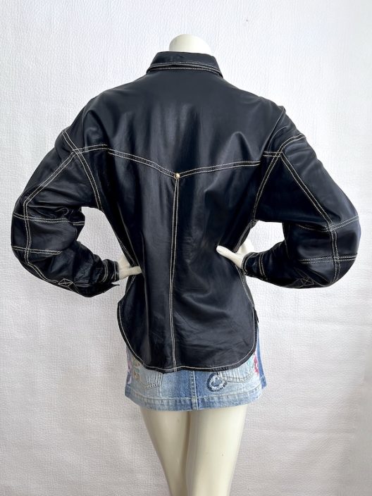 VTG Gianni Versace Black Leather Shirt F/W 92-93