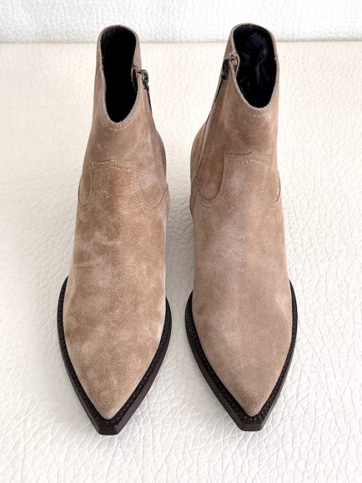 Saint Laurent Beige Suede Lukas Boots