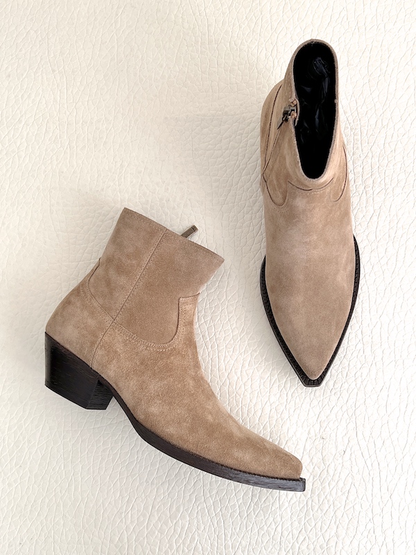 Saint Laurent Beige Suede Lukas Boots