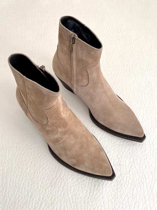 Saint Laurent Beige Suede Lukas Boots