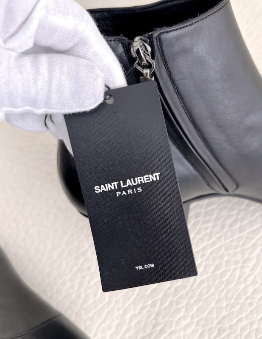 NWT YSL Saint Laurent JONAS 40 Black Leather Boots