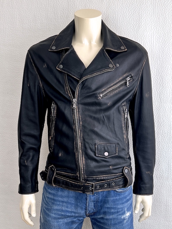 RARE ZARA Black Leather Biker Jacket Special Edition