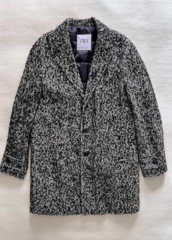 ZARA Padded Tweed Coat